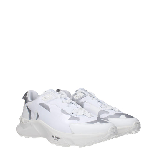 Valentino Garavani White Fabric Athletic Sneakers