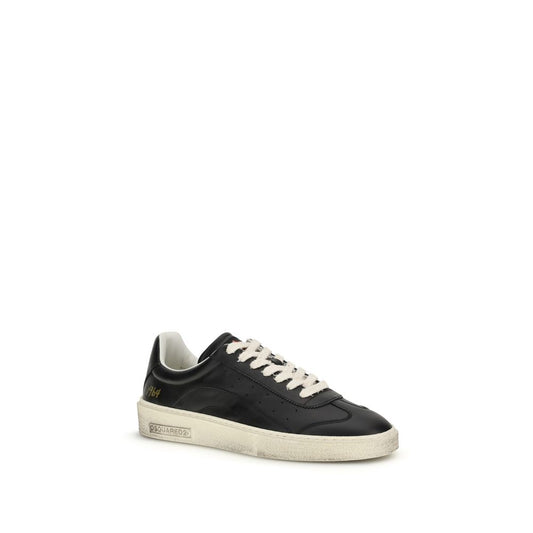 Dsquared² Black Calf Leather Bos Taurus Sneakers