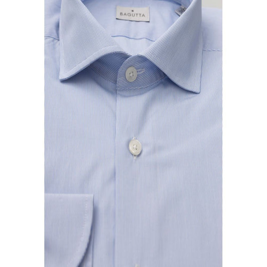 Bagutta Light Blue Cotton Dress Shirt