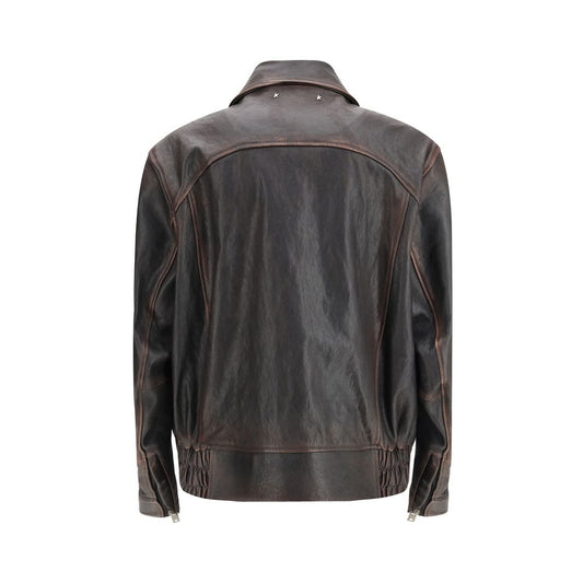 Golden Goose Brown Goatskin Bomber