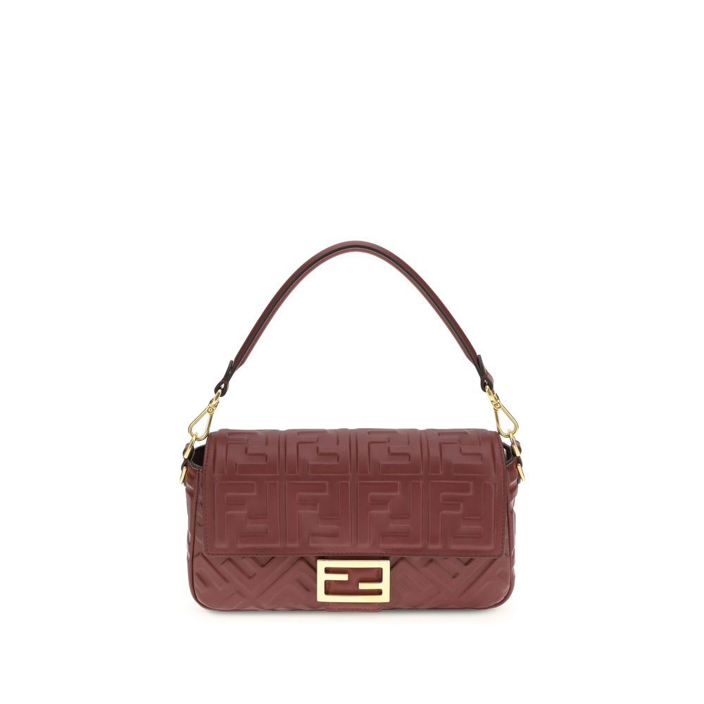 Fendi Bordeaux Calf Leather Bos Taurus Shoulder Bag
