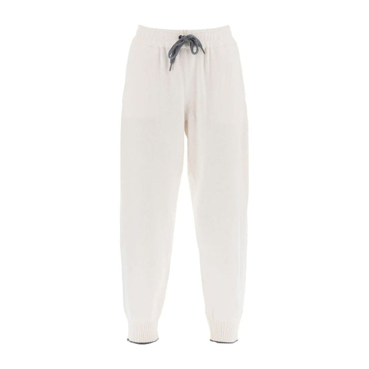 Brunello Cucinelli White Cashmere Casual Pants