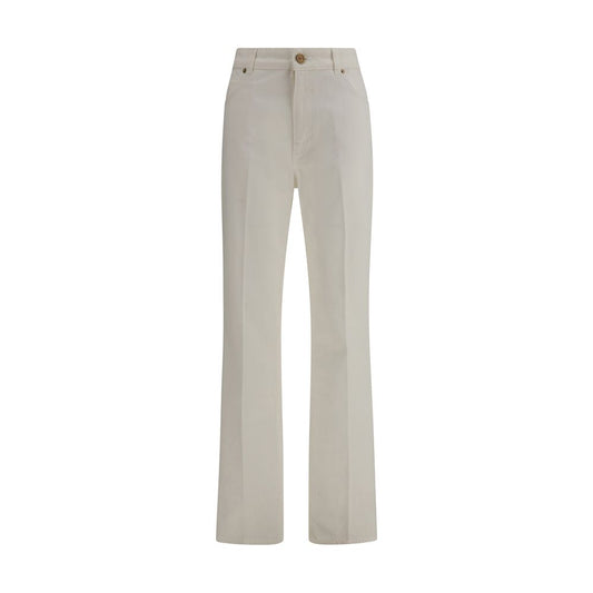 Balmain White Cotton Straight-Leg Jeans