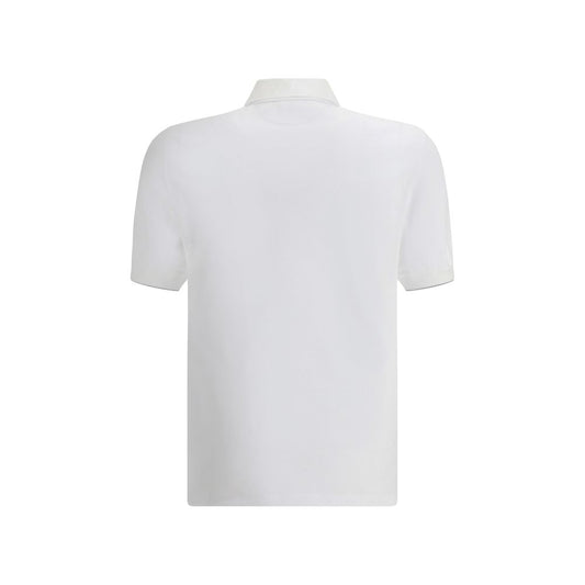 Brunello Cucinelli White Cotton Polo Shirt