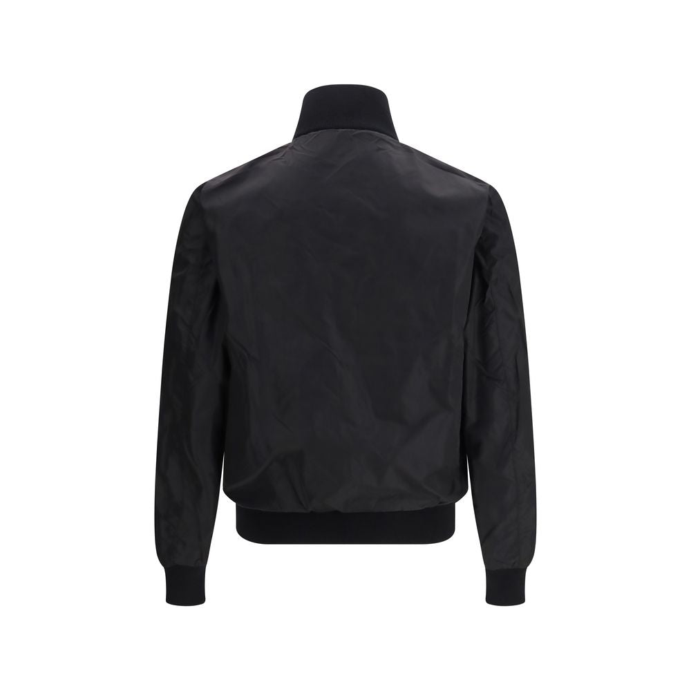 Prada Black Fleece Wool Shell Jacket