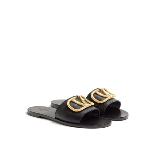 Valentino Garavani Black Calfskin Sandals
