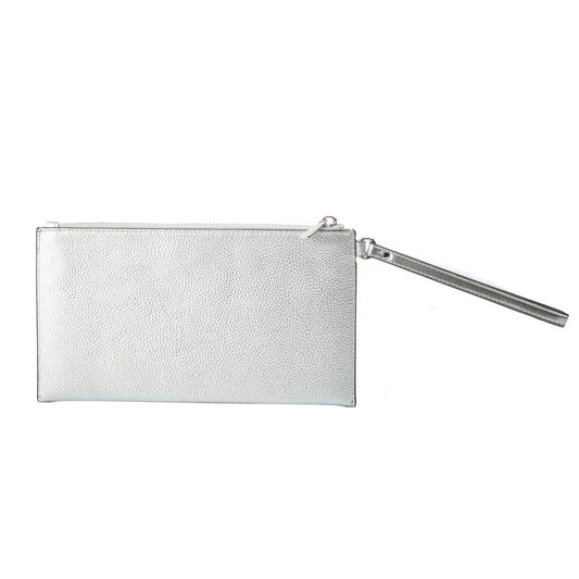 Michael Kors Gray Leather Clutch Bag