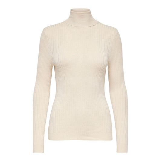 Only Beige Viscose Turtleneck