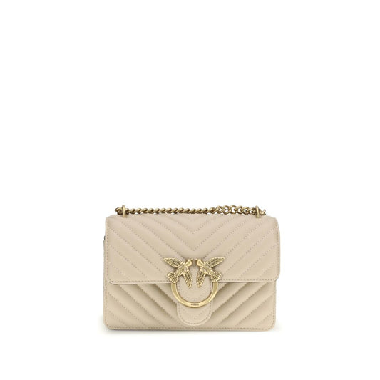 PINKO Beige Calf Leather Bos Taurus Shoulder Bag
