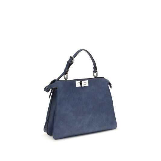 Fendi Blue Calf Leather Bos Taurus Handbag