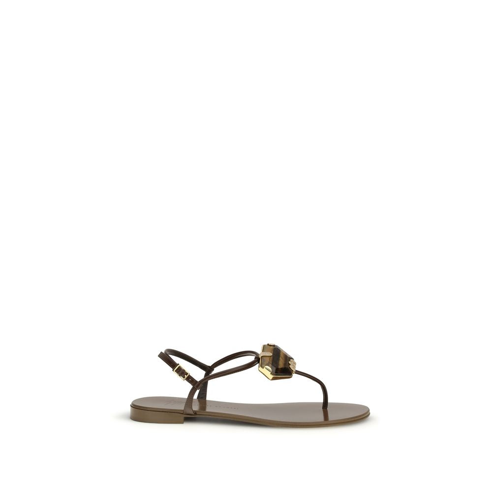 Giuseppe Zanotti Brown Stainless Steel Sandals