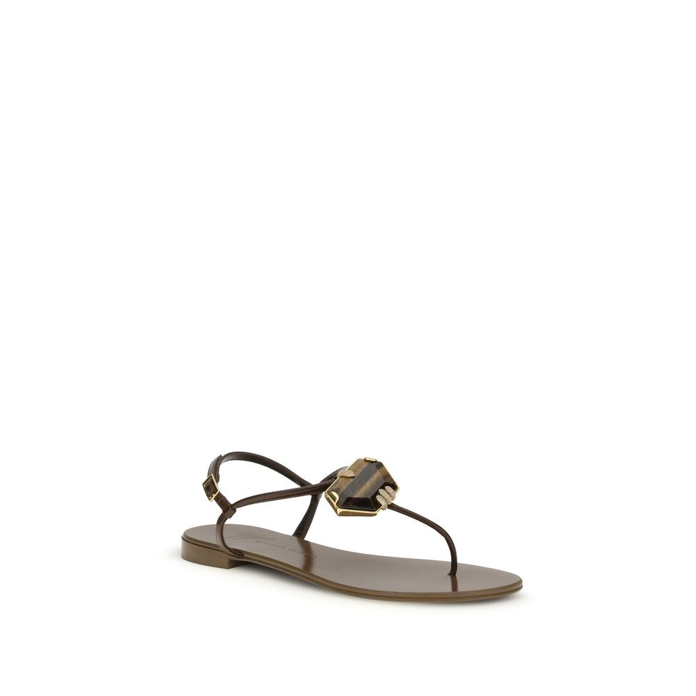Giuseppe Zanotti Brown Stainless Steel Sandals