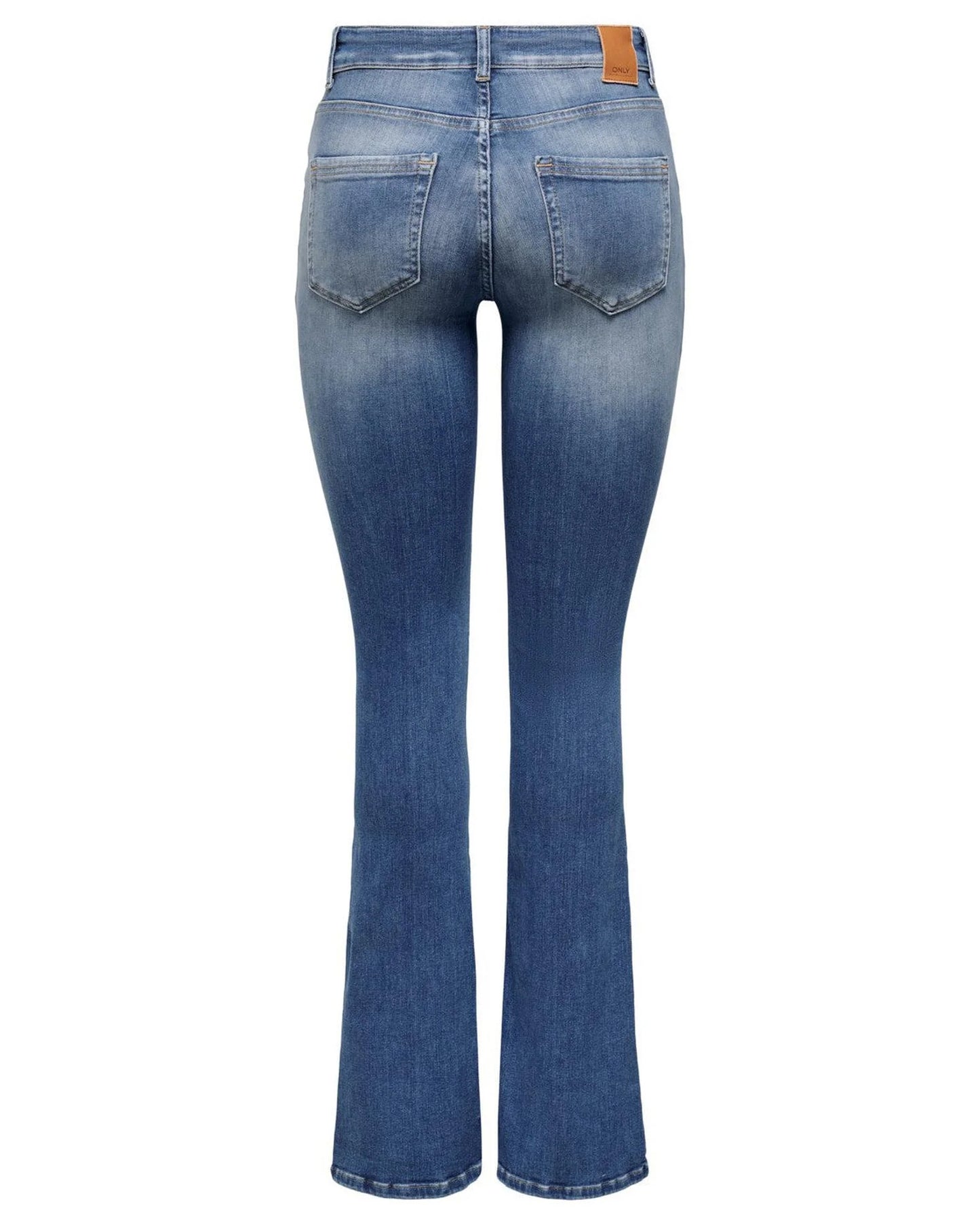 Only Blue Cotton Flared Jeans