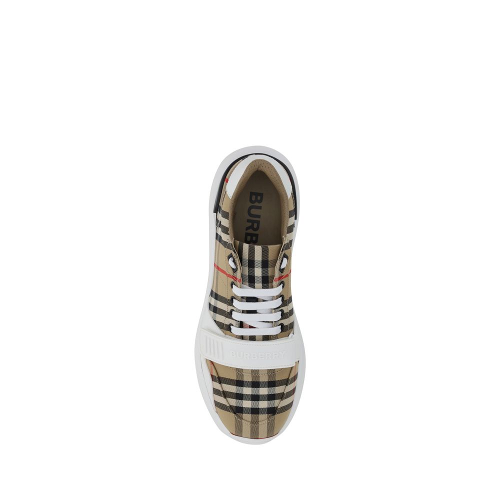 Burberry Beige Cotton Chunky Sneakers