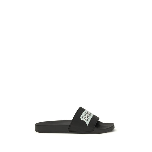 Balenciaga Black Rubber Sandals