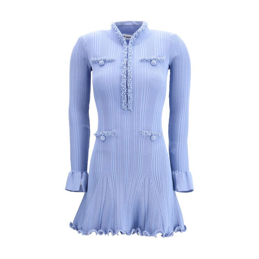Self-Portrait Light Blue Viscose Casual Dress