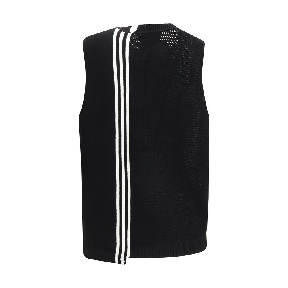 Y-3 Black Cotton Sleeveles Sweater
