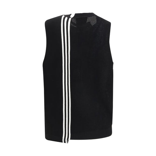 Y-3 Black Cotton Sleeveles Sweater