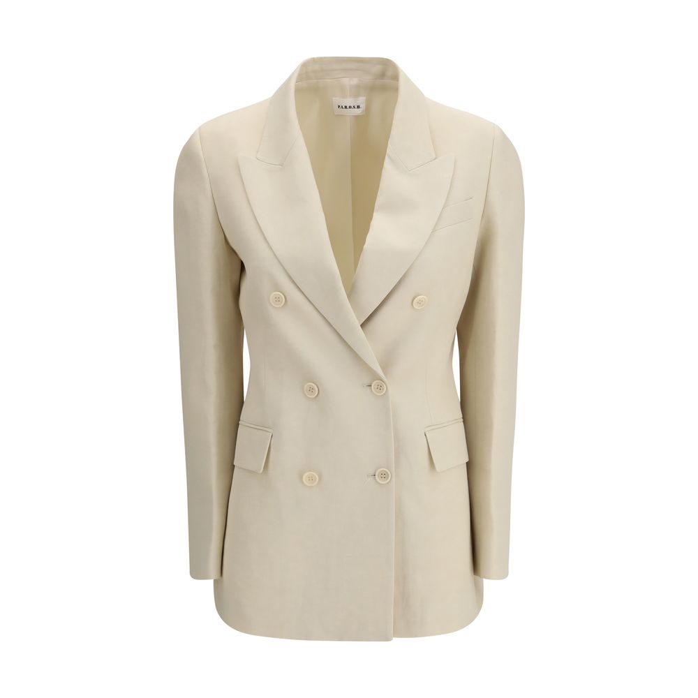 P.A.R.O.S.H. Beige Cotton Blazer