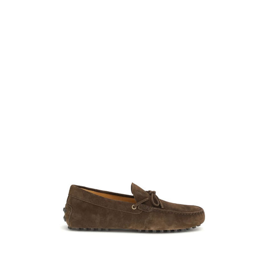 Tod's Brown Calf Leather Bos Taurus Slip-On Loafers