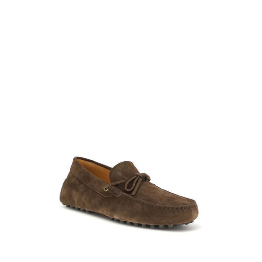 Tod's Brown Calf Leather Bos Taurus Slip-On Loafers