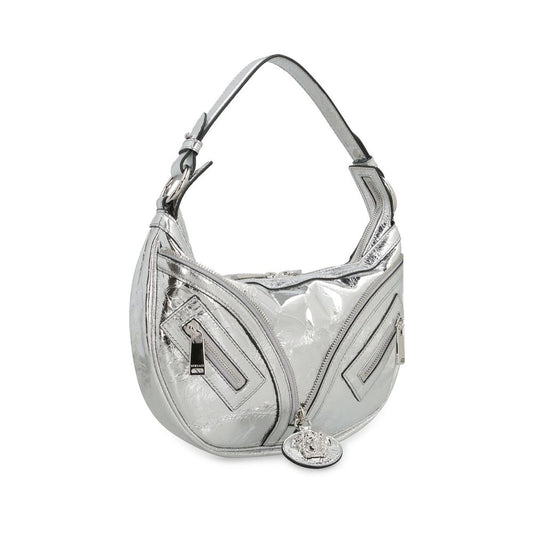 Versace Silver Lamb Leather Shoulder Bag
