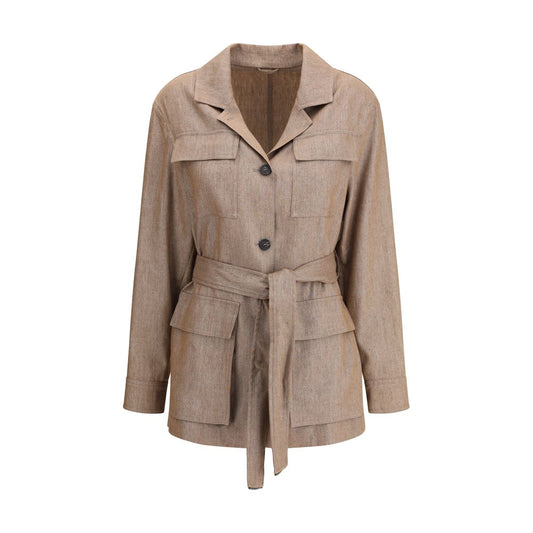 Brunello Cucinelli Brown Linen Coat