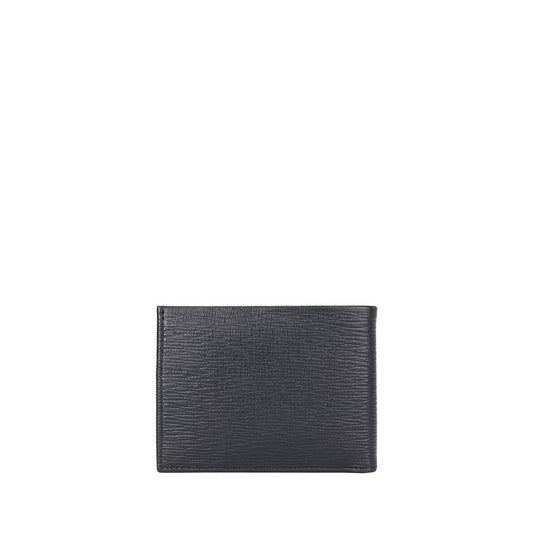 Ferragamo Black Calf Leather Bos Taurus Wallet