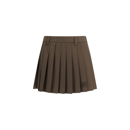 Miu Miu Brown Cotton Mini Skirt