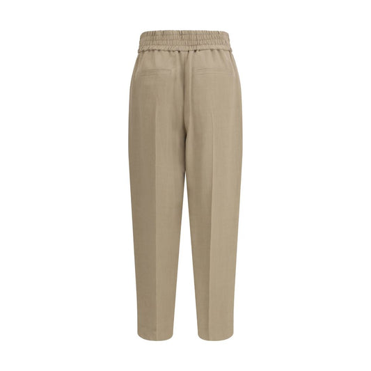 Brunello Cucinelli Beige Viscose Casual Pants
