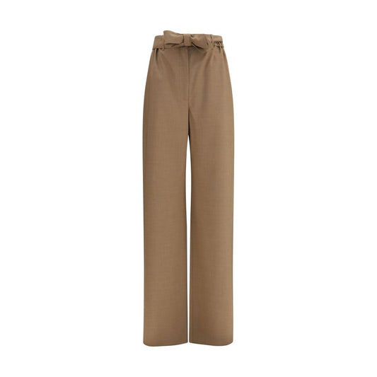 Max Mara Beige Fleece Wool Casual Pants