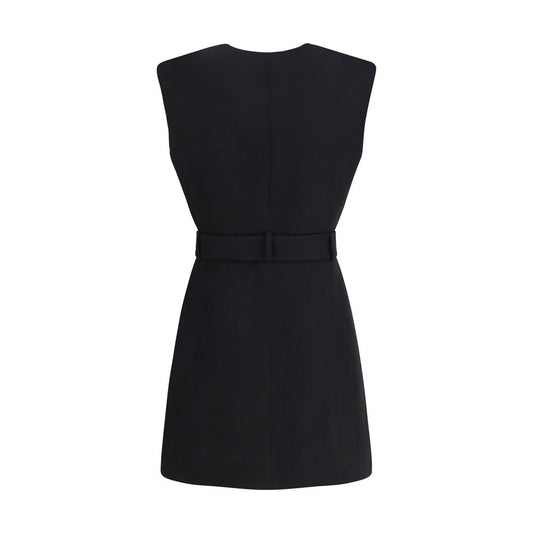 Balmain Black Fleece Wool Cocktail Dress