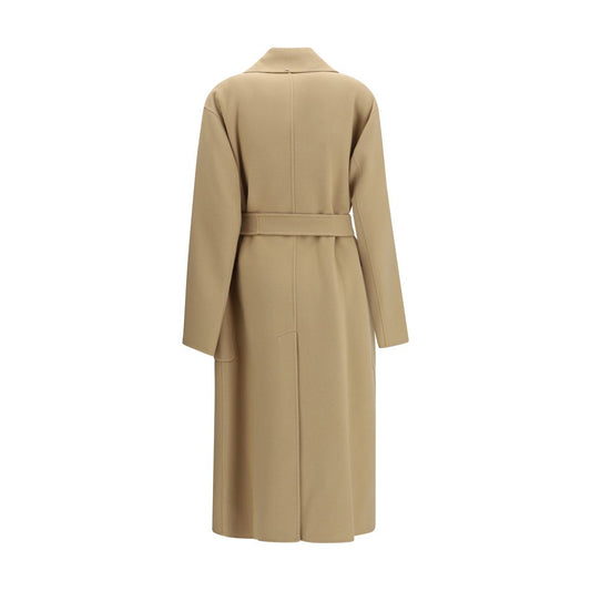 Max Mara Beige Fleece Wool Coat