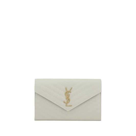 Saint Laurent White Calf Leather Bos Taurus Shoulder Bag