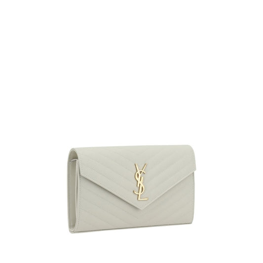 Saint Laurent White Calf Leather Bos Taurus Shoulder Bag
