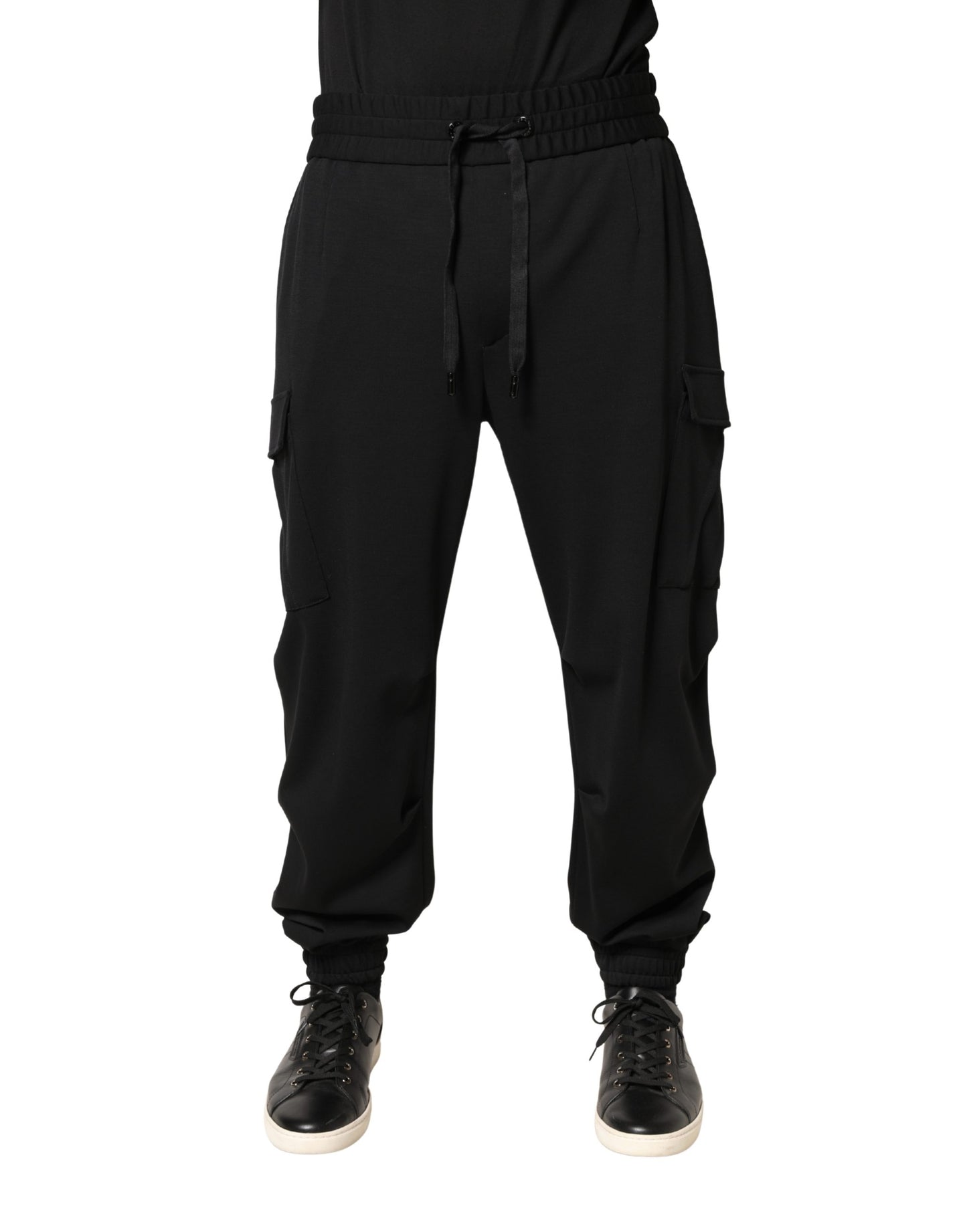 Dolce & Gabbana Black Polyester Cargo Jogger Men Trouser Pants