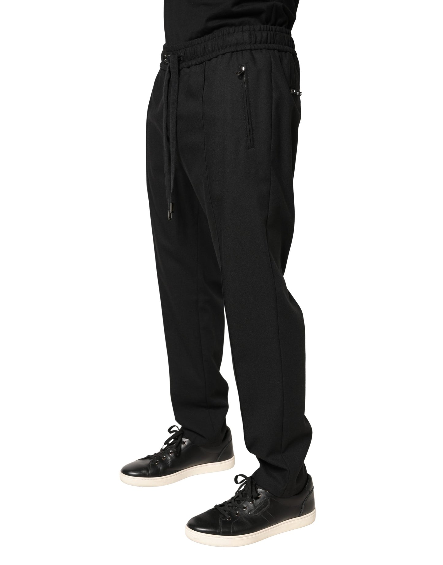 Dolce & Gabbana Black Wool Skinny Jogger Trouser Pants