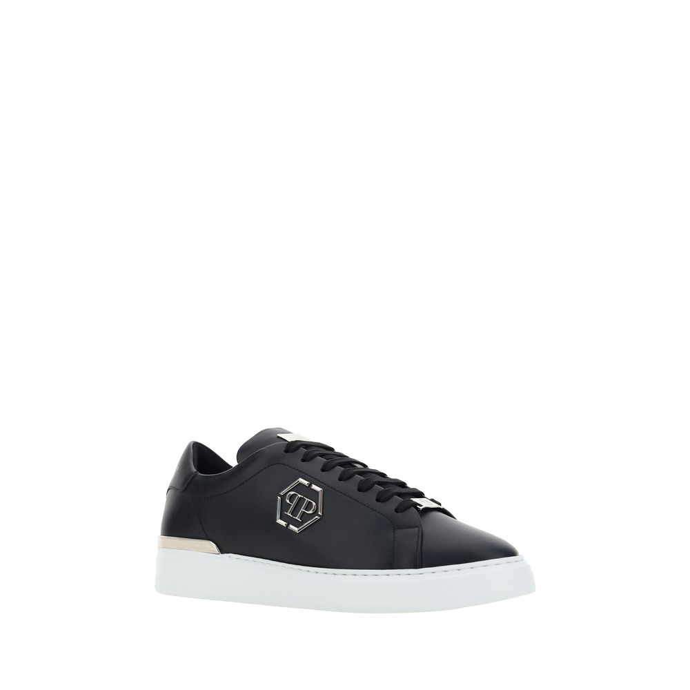Philipp Plein Black Calf Leather Bos Taurus Low Top Sneakers
