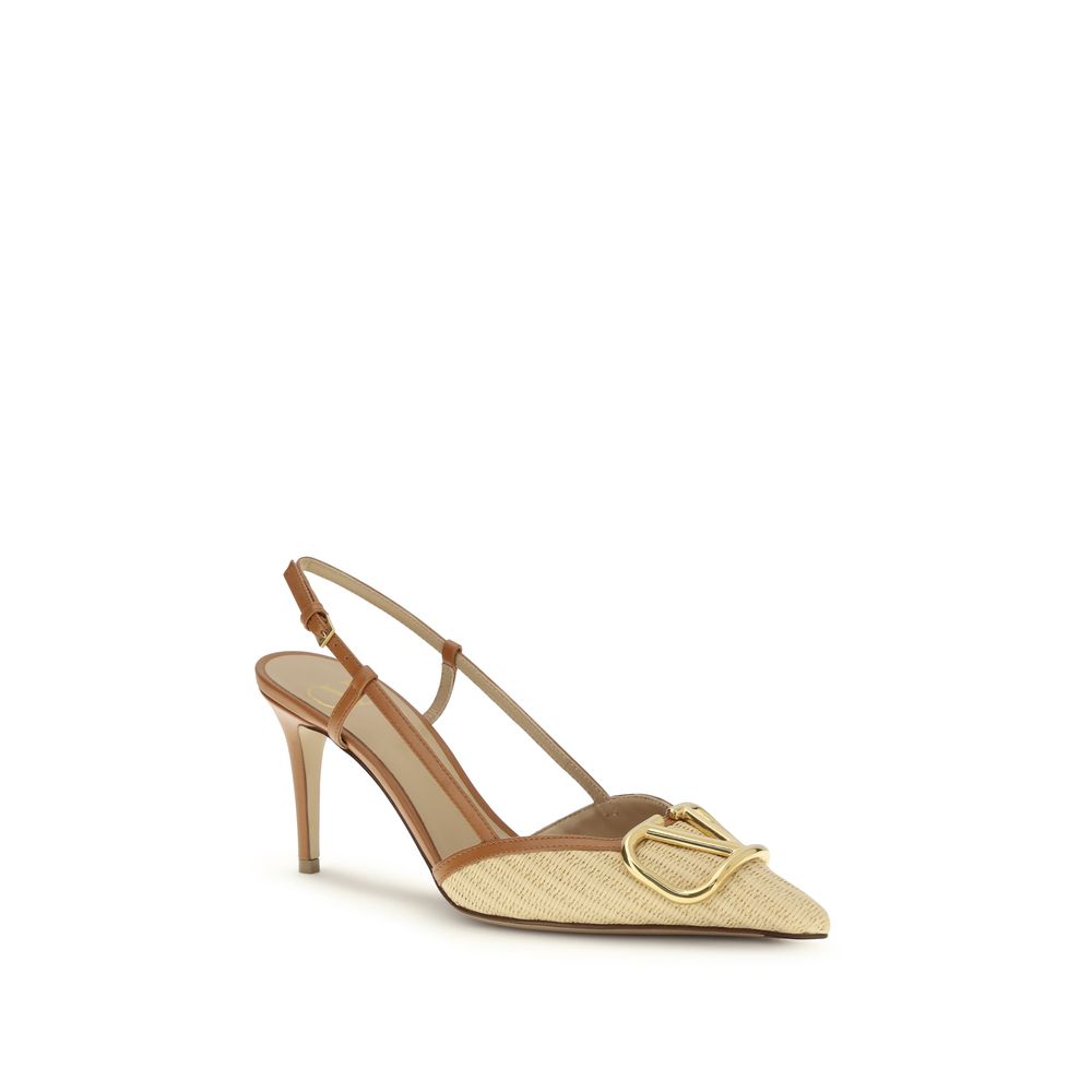 Valentino Garavani Beige Calf Leather Bos Taurus High Heel Pumps