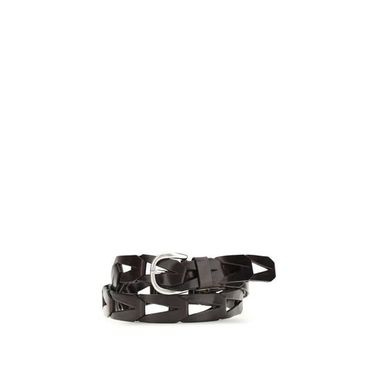 P.A.R.O.S.H. Black Calf Leather Bos Taurus Belt