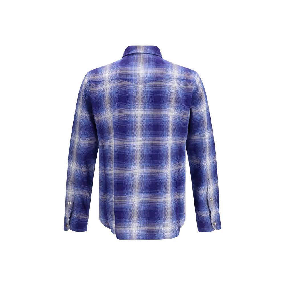 Tom Ford Blue Cotton Pattern Shirt