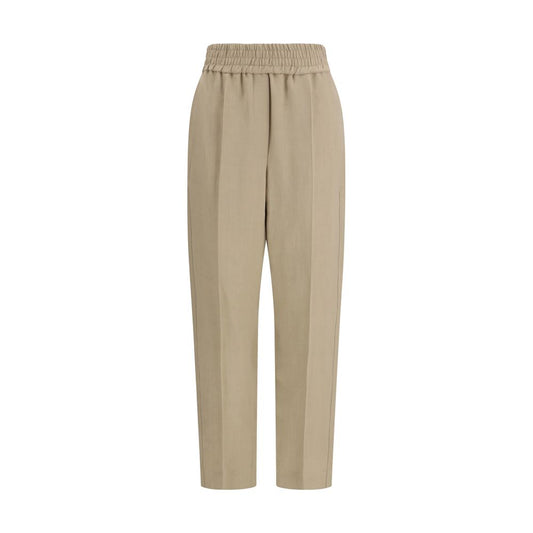 Brunello Cucinelli Beige Viscose Casual Pants