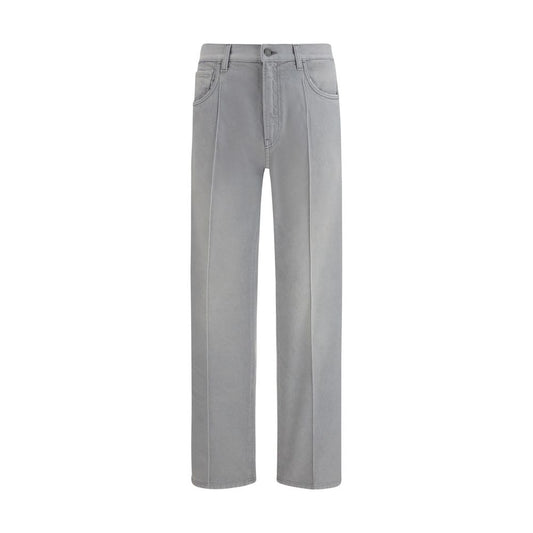 Prada Gray Cotton Straight-Leg Jeans
