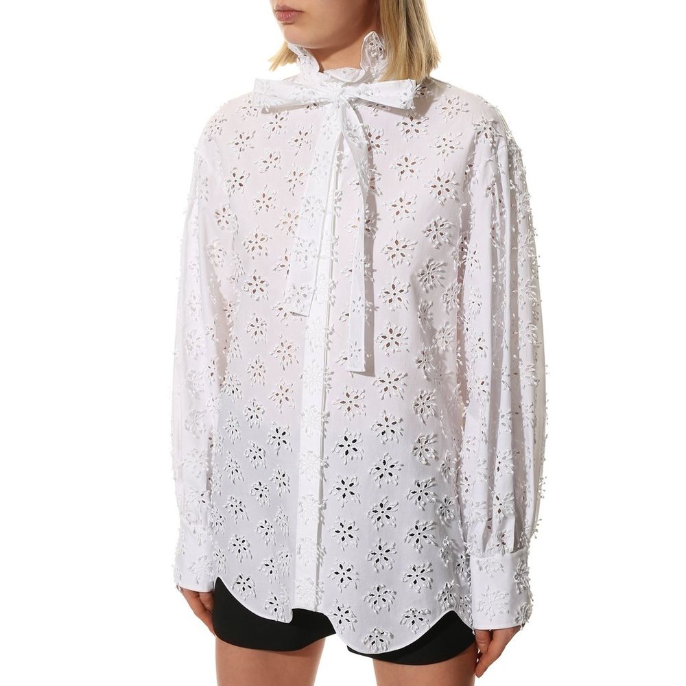 Valentino White Cotton Blouse