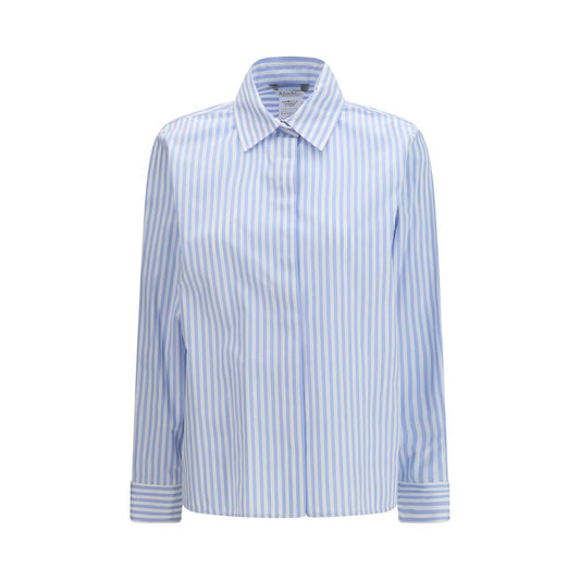 Max Mara Blue Cotton Pattern Shirt