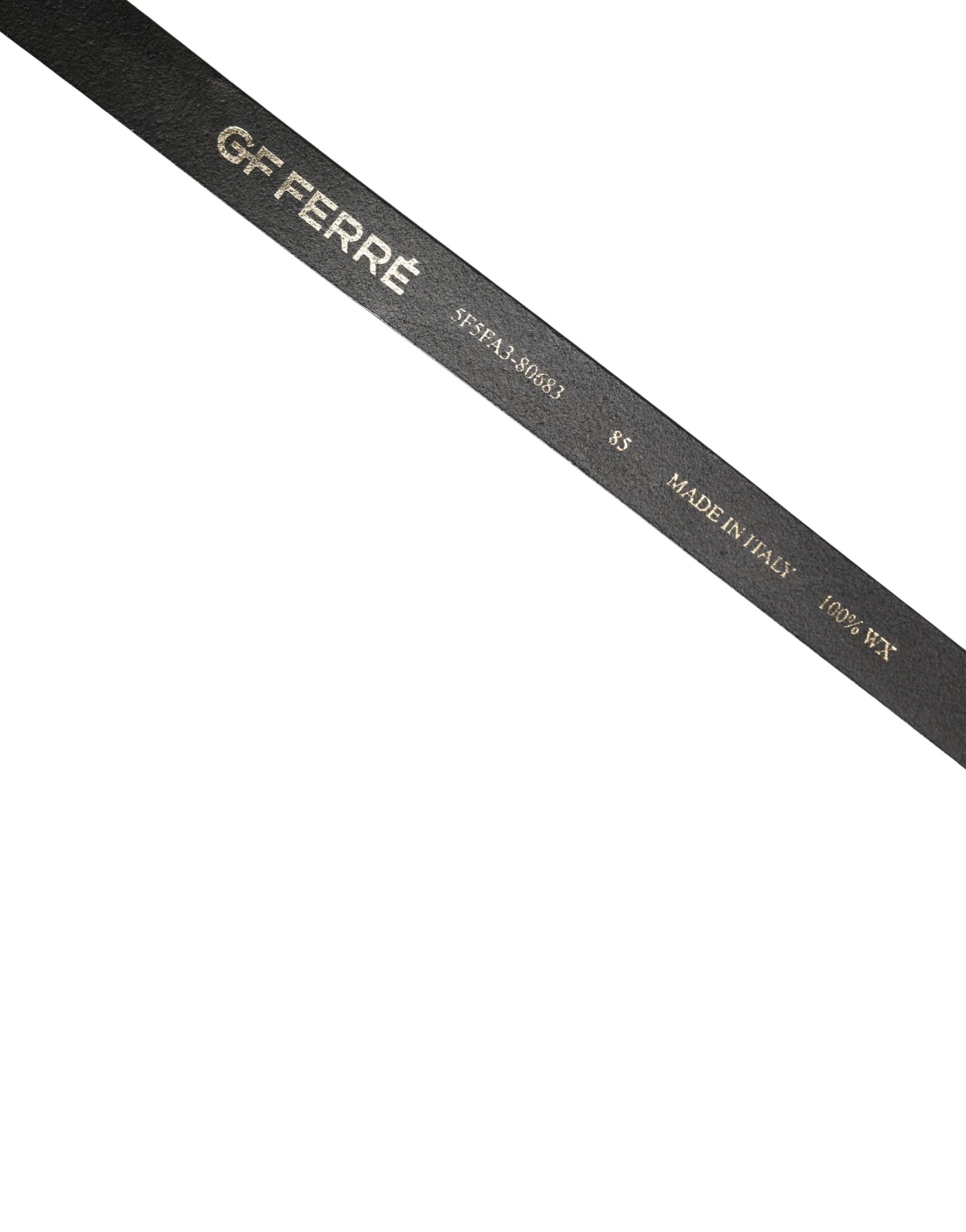 GF Ferre Black Leather Slim Gold Tone Buckle Waist Men Belt