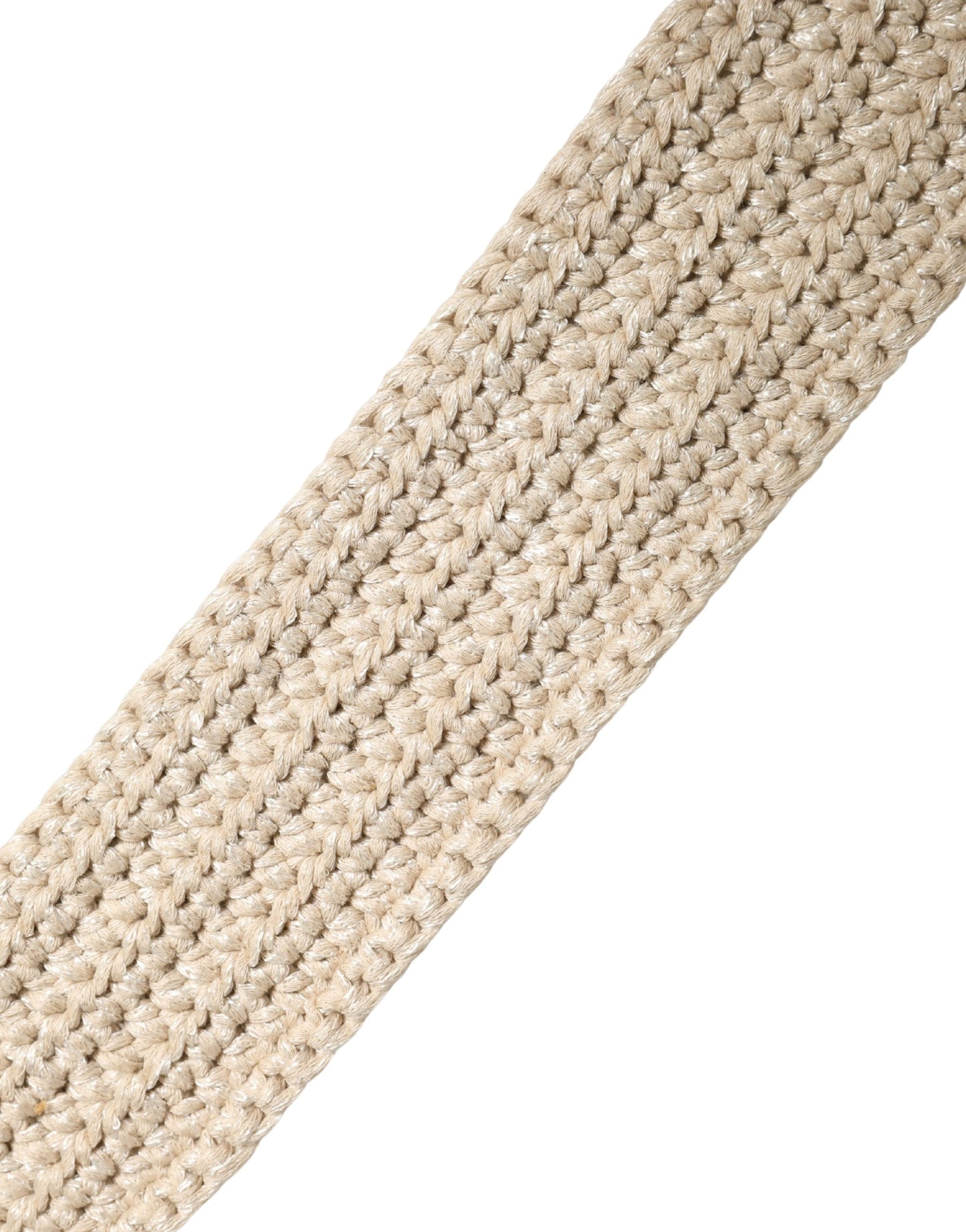 Ermanno Scervino Beige Woven Vintage Metal Buckle Waist Belt