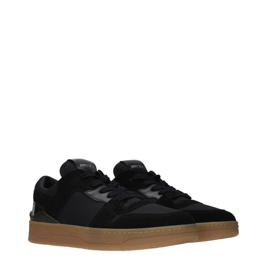 Jimmy Choo Black Fabric Low Top Sneakers