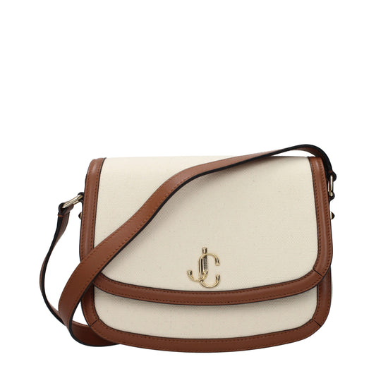Jimmy Choo Beige Fabric Crossbody Bag