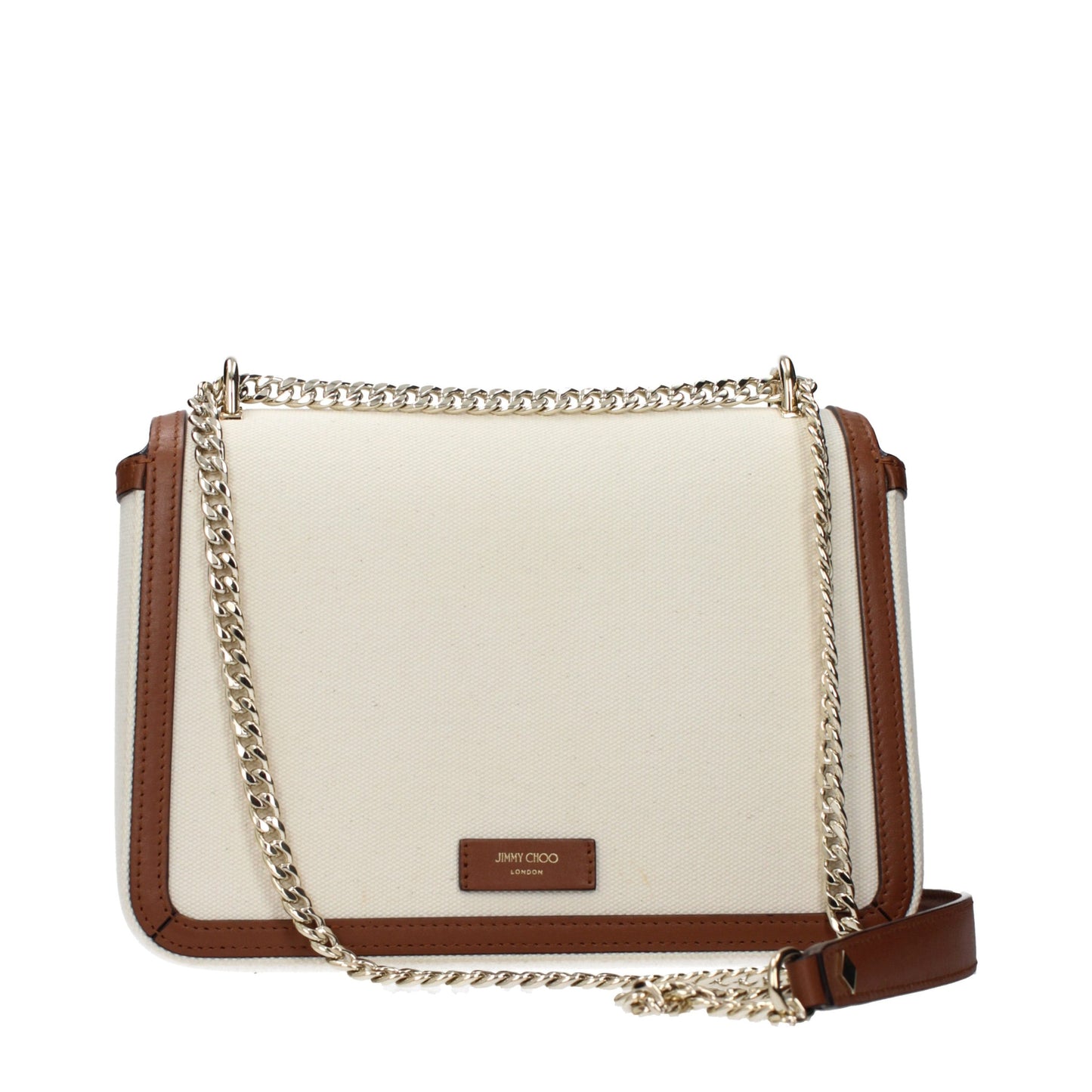 Jimmy Choo Beige Fabric Crossbody Bag